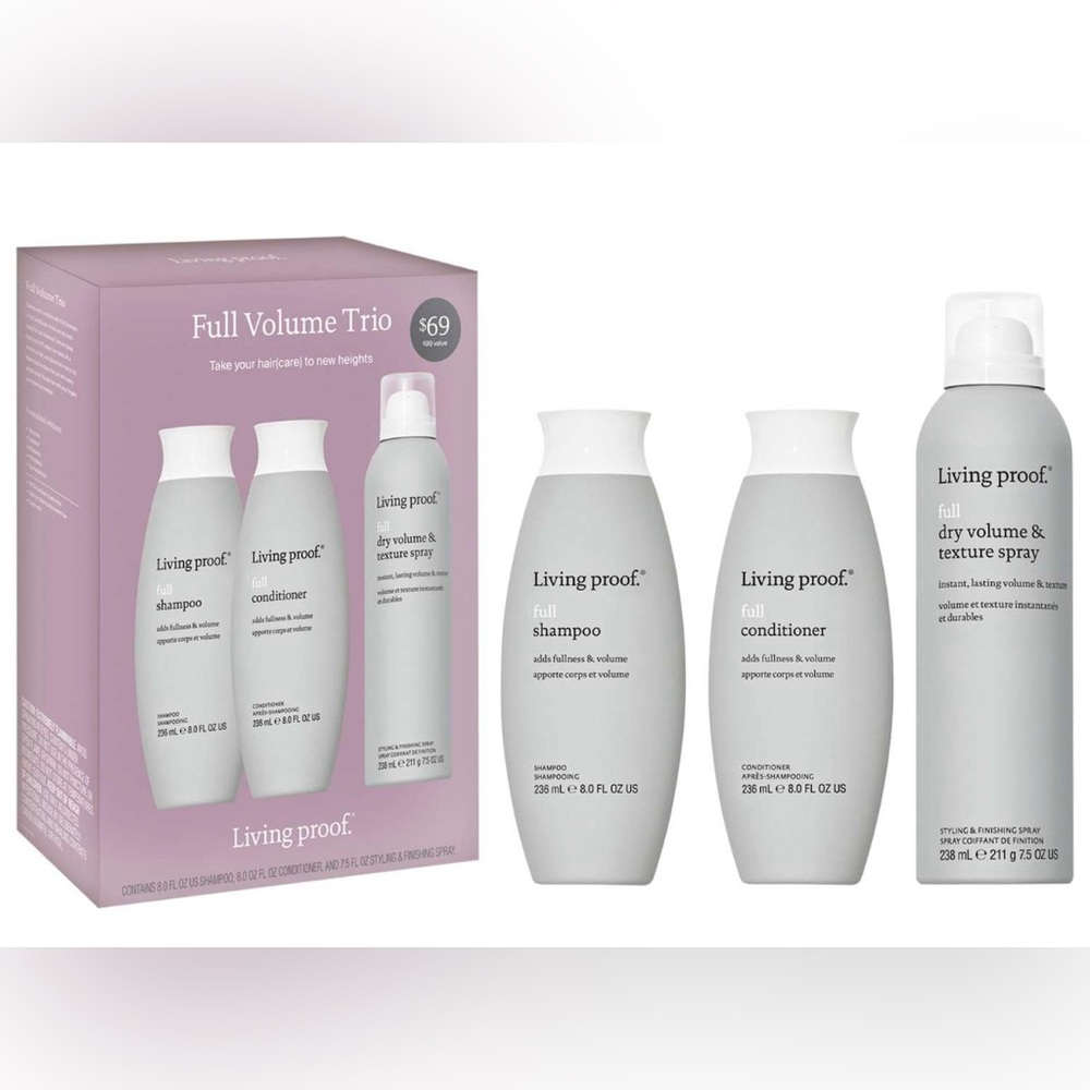 Living Proof Full Volume Shampoo, Conditioner, Dry Volume & Texture Spray Set